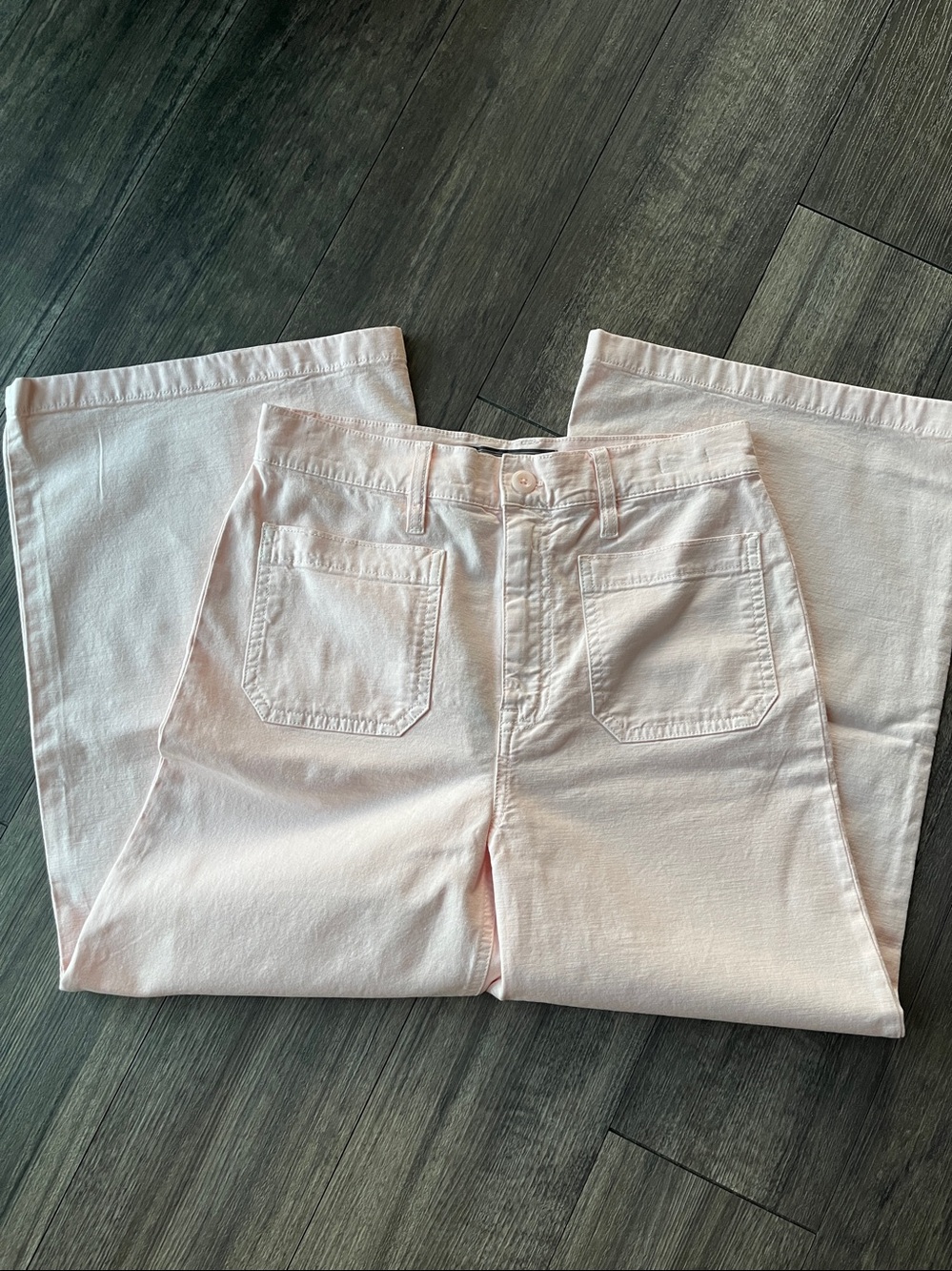 JCREW Point Sur washed wide-leg crop pant pink 28 Small NWT - Picture 7 of 8